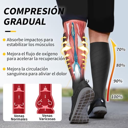 CAMBIVO Compression Socks Women Men 3 Pairs, Compression Socks 20-30 mmHg, Varicose Veins Compression Socks for Sports, Running, Cycling, Sports, Hiking, Travel, Nurse