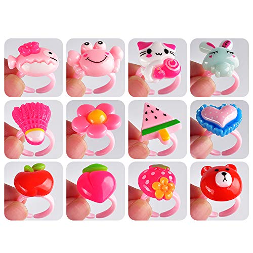 image for Blppldyci 36 Pcs Kids Little Girl Rings Gift, Jewelry Adjustable Rings