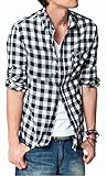 Vska Men's Plaid Flannel Shirt