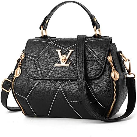 Women Top Handle Satchel Handbags Simple Stitching Small Square Bag Shoulder Bag Tote Purse