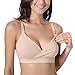 Gratlin Womens Wire Free Racerback Cotton Support Bra for Maternity and Nursing Beige XL - (40D, DD, 42CD)