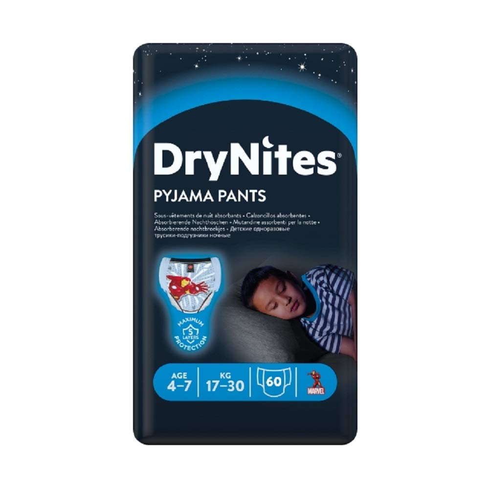 Huggies DryNites, Boy's Pyjama Pants, 4-7 Years (60 Pants)