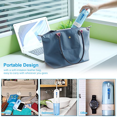 Cordless Water Flosser Oral Irrigator - Portable Rechargeable Professional Dental Water Flosser IPX7 Waterproof 4 Modes Interchangeable 5 Jet Tips - Oral & Nose Care For Home and Travel Use - Thumbnail 2