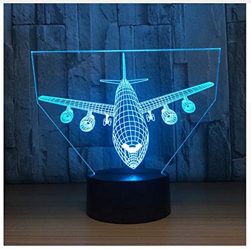 Remote Control Boeing Air Plane 7 Color Lamp 3D Visual Led Night Lights for Kids Touch USB Table Lampara Lampe [Energy Class A++]