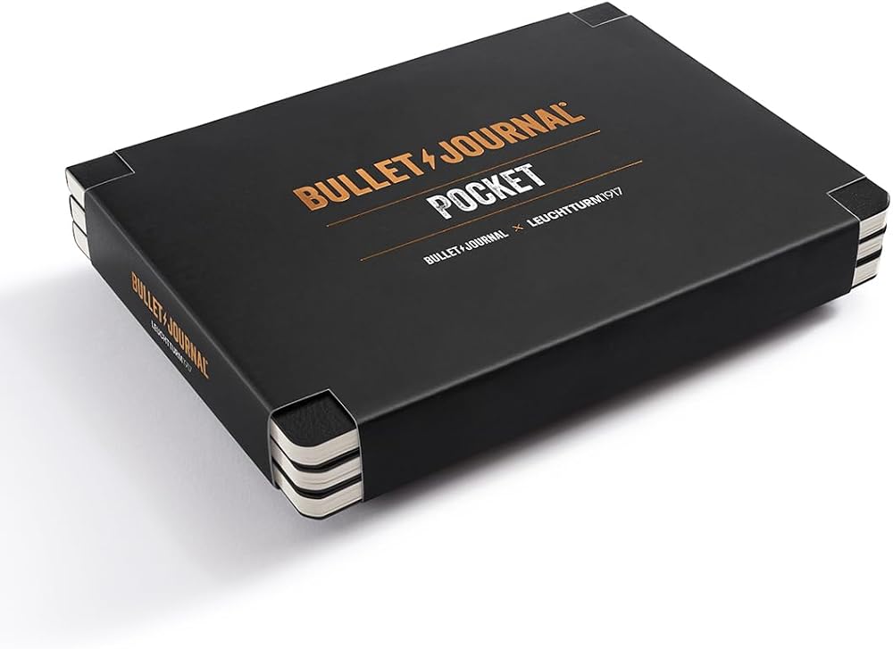 LEUCHTTURM1917 Bullet Journal Pocket 46 Pages Dotted Black 3-Pack