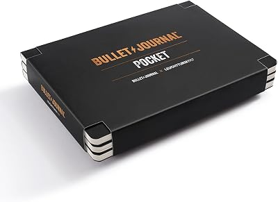 LEUCHTTURM1917 Bullet Journal Pocket 46 Pages Dotted Black 3-Pack