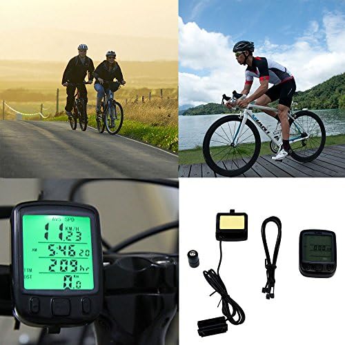 Fineser Wired Bike Computer Speedometer Waterproof Bicycle Odometer Cycle Computer with Backlight Digital LCD Display