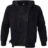 Facitisu Heavyweight Sherpa Lined Fleece Hoodie Sweatshirts for Men Winter Zip Plus Size Jacket