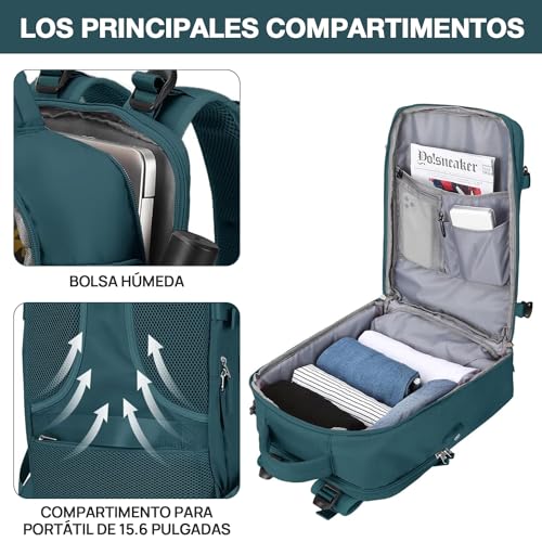 ECYWE Mochilas de viaje grandes, mochilas de viaje multifuncionales, con Puerto de Carga USB，mochilas de transporte, mochilas de senderismo, impermeables, mochilas para deportes al aire libre