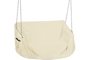 YHINGG Porch Swing Cover 56 Inch Waterproof 600D Oxford Hanging Outdoor Swing Cover All Weather Protected Swing Covers for Outdoor Furniture (Beige, 56x28x(32-24) Inch)