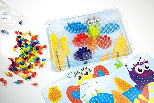 Interactive Peg Board Game with 180 Pegs & 6 Worksheets, 3/8"