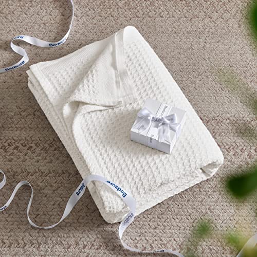 Bedsure 100 Cotton Blankets King Size for Bed 405GSM Waffle Weave