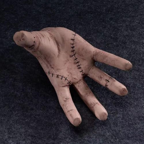 Rercarre Wednesday Addams Family Thing Hand, Cosplay Hand by Addams Family, Fake Hand Toys Scary Props Halloween Decorations Prop Movie, (HWDA-BACX)
