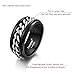 Men's Chain Ring Stainless Steel 8mm Biker Spinner Rings Jewelry for Men Grooved Edge, Size 7-14