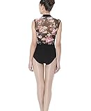 LimilesWomen's Zip-Front Lace Net Back Tank Ballet Leotards for Girls