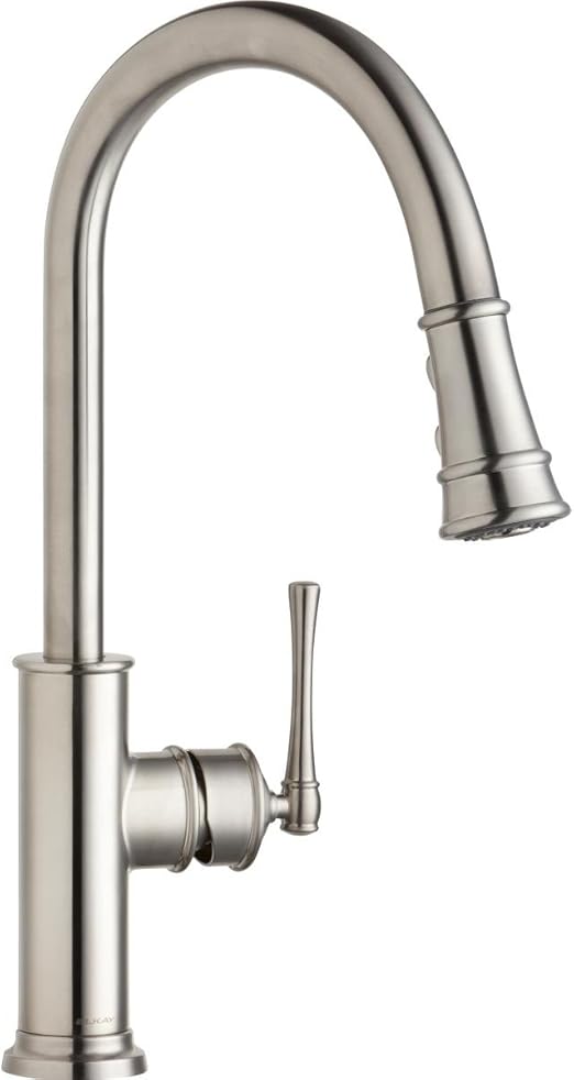 Elkay Lkec2031ls Single Hole Kitchen Faucet With Pull Down Spray