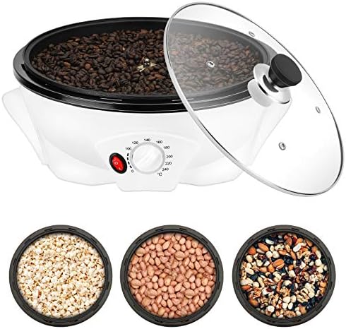 Coffee Roaster Machine for Home Use, 800g Capacity Electric Coffee Bean Roaster, Multifunctional Nut Peanut Cashew Chestnuts Roasting, Non-Stick Design, 110V