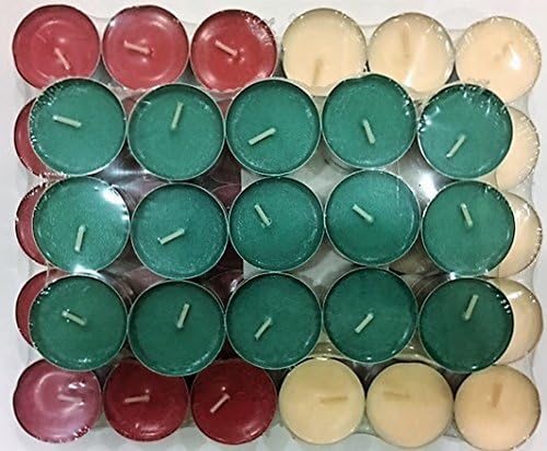 Scentsational Candles Scented Tealight Candles- Beautiful Clear Cup - Perfect for Home, Spa, Weddings - Made in the USA -72 Pack (Holiday Scents)