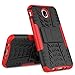 Galaxy J7 Pro J730G Case,Mama Mouth Shockproof Heavy Duty Combo Hybrid Rugged Dual Layer Grip Cover with Kickstand for Samsung Galaxy J7 Pro J730G 2017(with 4 in 1 Packaged),Red