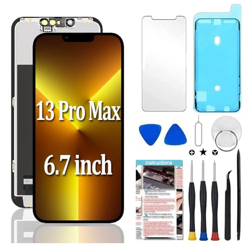 Photo 1 of Fixerman for iPhone 13 Pro Max Screen Replacement 6.7 inch, 3D Touch LCD Display Digitizer Assembly with Repair Tools,Compatible with Model A2484, A2641, A2643, A2644, A2645