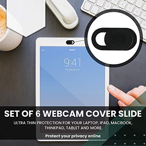 6PCS Webcam Cover Slide Camera Privacy Security Protect Sticker for Phone Laptop (2 Blue +2 Pink+2 Black)