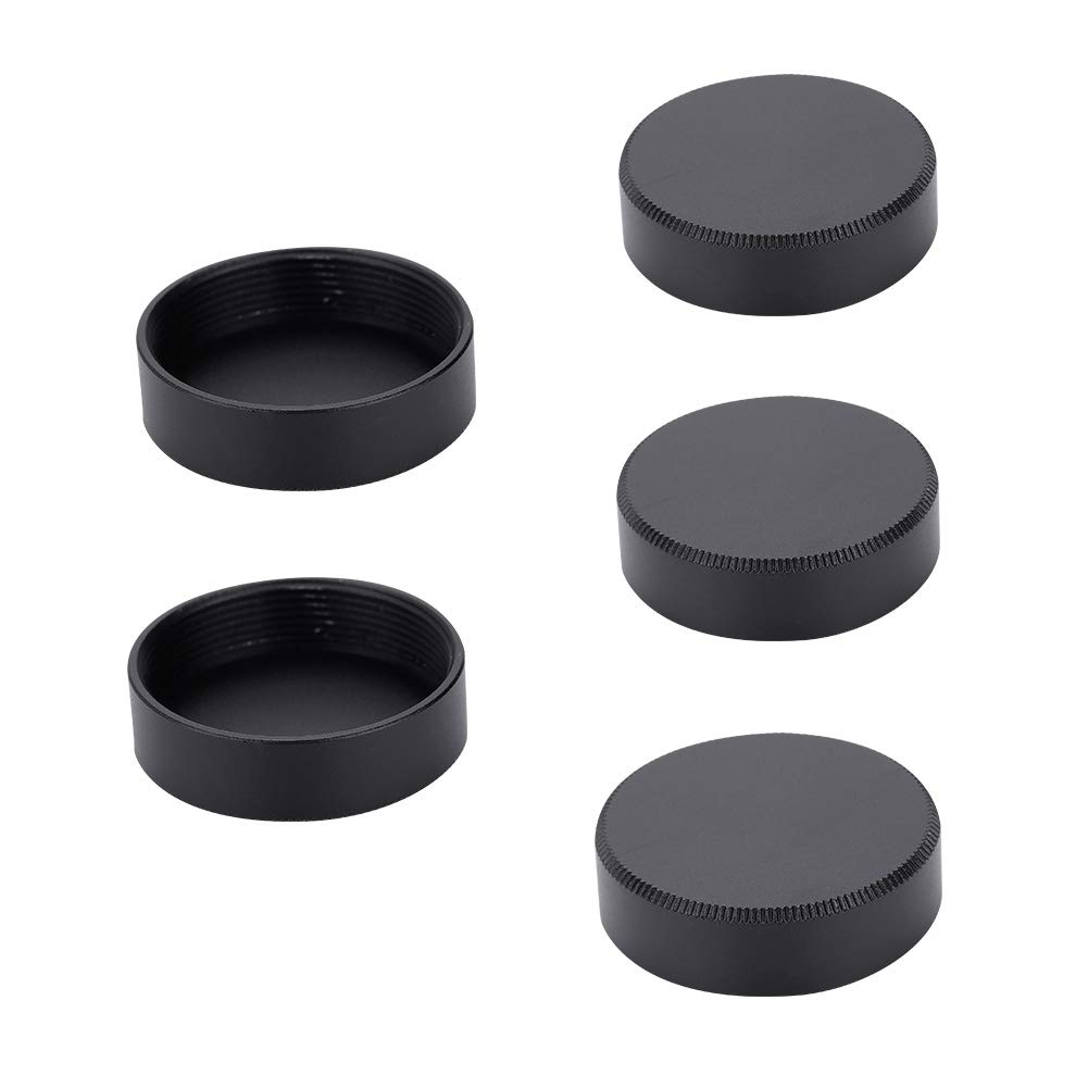 Bewinner 5pcs Metal Rear Lens Caps, 25mm diameter C Mount Rear camera Lens Cover Cap for CCTV TV Lenses, Black(Black)