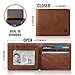 2 ID Window RFID Wallet for Men, Bifold Top Flip, Extra Capacity Travel Wallet (Brown - Distressed Leather, Medium)