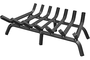 mestyl Fireplace Grate 30 Inch Heavy Duty Wrought Iron Fireplace Log Grate, 4/5" Bar Fire Grates, Firewood Log Burning Rack for Outdoor Wood Stove Pit & Fireplace Log Holder Indoor