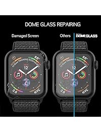 Protector de pantalla Apple Watch de 40 mm, adhesivo líquido [Dome Glass] para vidrio templado de cobertura total y protección de Whitestone para el paquete de vidrio Apple Glass Series 4 2
