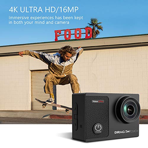 4K Underwater HD Action Camera, Dragon Touch Vision 3 Pro Touch Screen