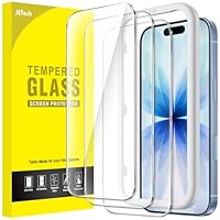 JETech Screen Protector for iPhone 17 6.3-Inch, Tempered Glass Film with Easy Installation Tool, 9H Hardness, Case-Friendly, 3-Pack