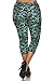 Leggings Depot Women's Butterknit Capri Cropped Regular and Plus Printed Leggings Tights Batch13 (Plus (Size 12-24), Teal Swirl)
