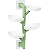 Soap Holder, 4-Layer Rotating Bar Soap Holder with Self Draining, No Drilling Wall Mounted Soap Dish for Shower, Bathroom, Tub and Kitchen