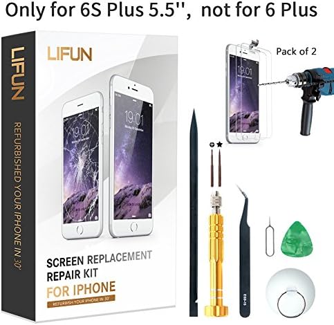 Screen Replacement for iPhone 6S Plus WHITE COLOR with Tools,Instruction,Two Screen Protectors,LCD Repair Kit Display Full Front Touch Screen Digitizer Frame Assembly(for 6S Plus 5.5'' white Only)