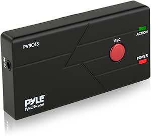External Capture Card Video Recorder - AV Recording System, Plug-and-Play PC Computer Record Ability with Audio For TV, VCR, CD, DVD Player, Digital Camera and Camcorder, - Pyle PVRC43