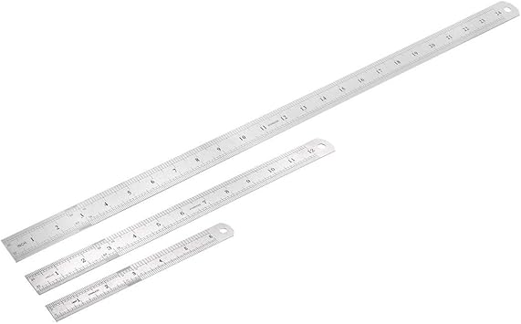 Amazon Com Uxcell Steel Rulers 3 Pieces 6 12 24 Inch Rulers Metal Ruler Ruler Inches And Centimeters Measuring Ruler 6 Inch Ruler 12 Inch Ruler 24 Inch Ruler Office Products
