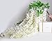e-joy 3.6 Feet Artificial Wisteria Vine Ratta Silk Hanging Flower Wedding Decor, 24 Pieces -White