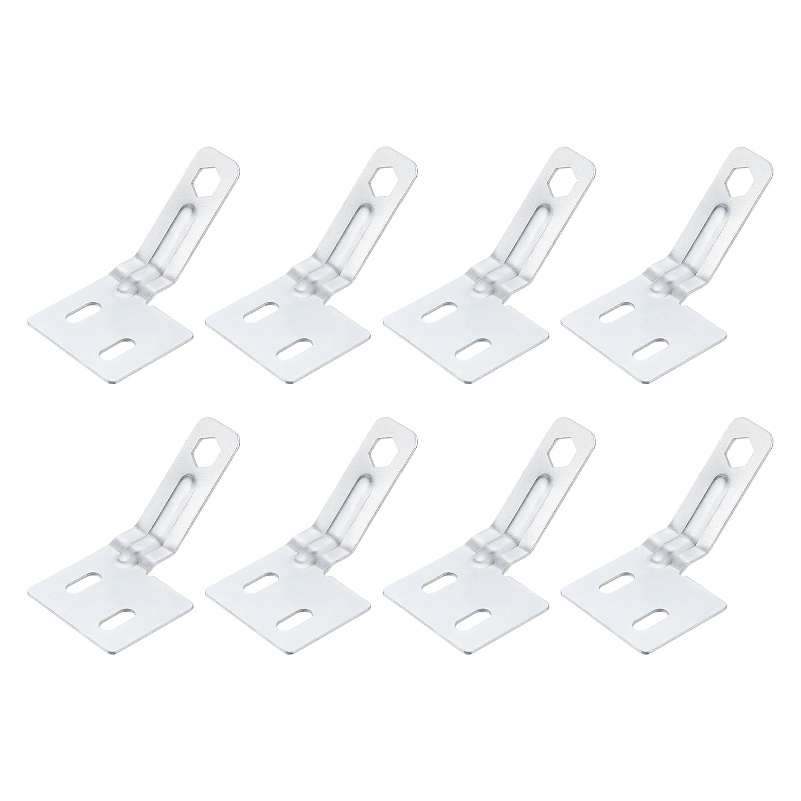 uxcell Bifold Door Hardware, 8 Pack Bi-Fold Door Surface Aligner, Bifold Closet Door Hardware Repair Part Kit for Sliding Wardrobe Doors Folding Door, Silver
