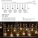 YUNLIGHTS Star Curtain String Lights 12 Stars 138 LEDs, Window Curtain Lights, Waterproof Wall Fairy Light for Wedding Party Home Bedroom Patio Garden Christmas Decoration (Warm White)