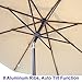Bayside21 Patio Umbrella 9 Feet Aluminum Outdoor Table Market Umbrellas with Auto Tilt and Crank,Tiki Umbrella Thatched Patio Umbrella