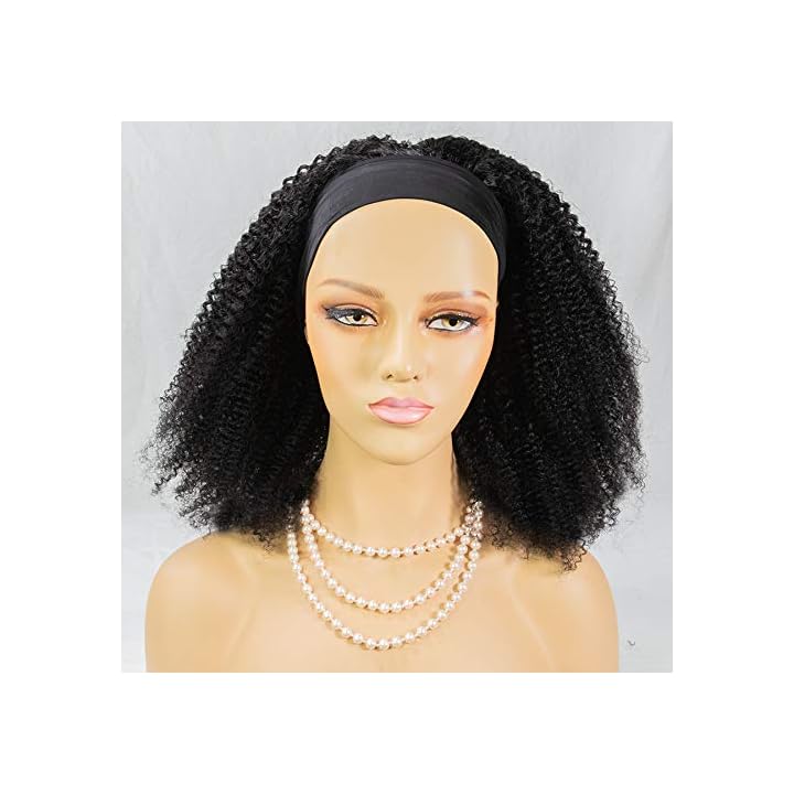 Ysdidwigs Headband Wig Curly None Lace Front Wigs Brizilian Virgin Hair