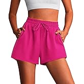 PINSPARK Running Shorts for Women Quick Dry Athletic Short High Wasit Pockets