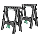 Hitachi 115445 Heavy Duty 1,200 lb Capacity Folding Sawhorses (2 Pack)