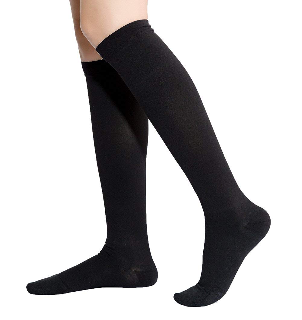 TOFLY® Compression Stockings (Pair), Medical Grade Firm Support 20-30mmHg, Opaque, Unisex, Close-Toe Knee High Compression Socks for Varicose Veins, Edema, Shin Splints, Nursing, Travel, Black S — image 1