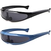 KFPH Futuristic Narrow Sunglasses Robot Space Rave Futuristic Glasses Personality Cosplay Cyclops Cool Glasses
