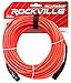 Rockville RCXFM50P-B 50ft Female to Male REAN XLR Cable, Oxygen-Free Copper, Durable PVC Jacket, Low Interference, for Live Performances and Studio Recording