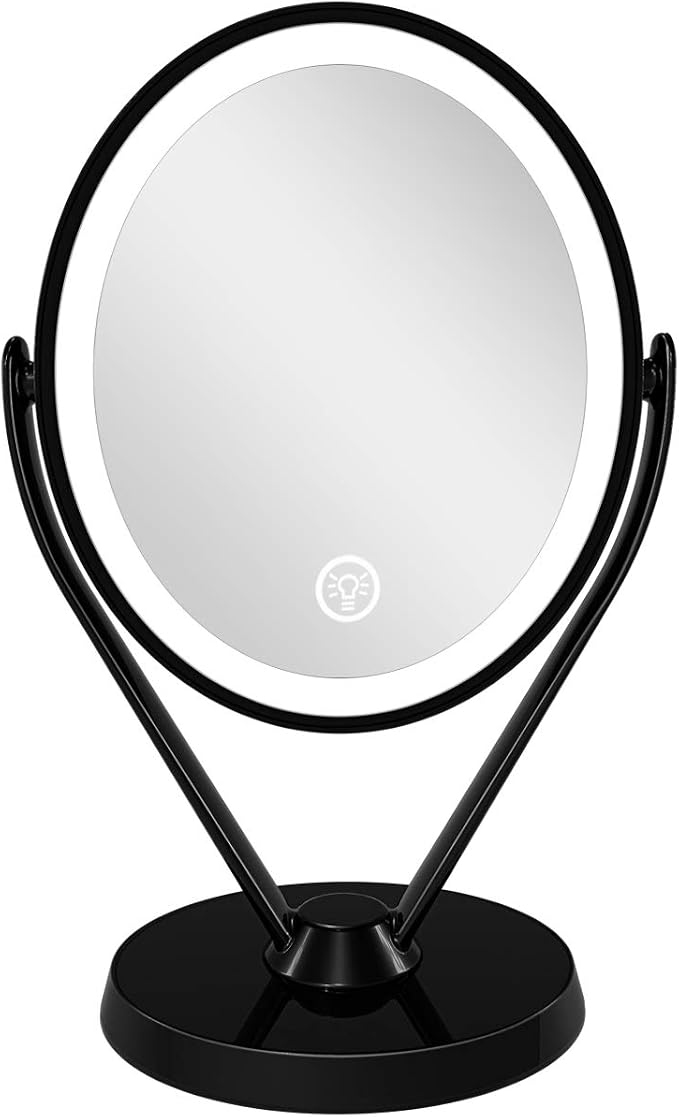 Miroir De Maquillage éclairé Avec 72 LED, 2000 MAh, Rechargeable Par USB, écran Tactile LED Miroir De Voyage Noir 79914841