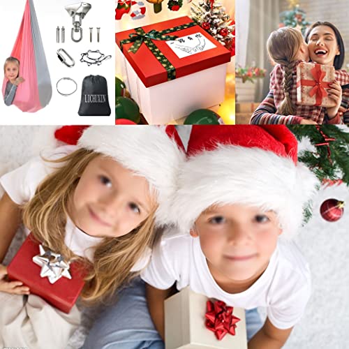 LICHUXIN Doppellagig Therapieschaukel 360° Drehend Sensorische Therapie Schaukeltuch für Kinder mit oder Erwachsene Hängetuch besonderen Bedürfnissen SPD ADHS Indoor draussen Kuschelhängematte