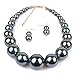 KOSMOS-LI Large Style Big Imitate Pearl Strand Choker Necklace With Earrings Set
