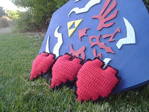 8-Bit Crocheted Red Heart Piece / Legend of Zelda Inspired / Based off of the Original Legend of Zelda NES Heart Graphic